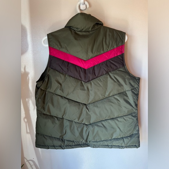2006 Old Navy Puffer Vest Retro Ski Style Dark Green,Pink and Purple - Picture 2 of 8